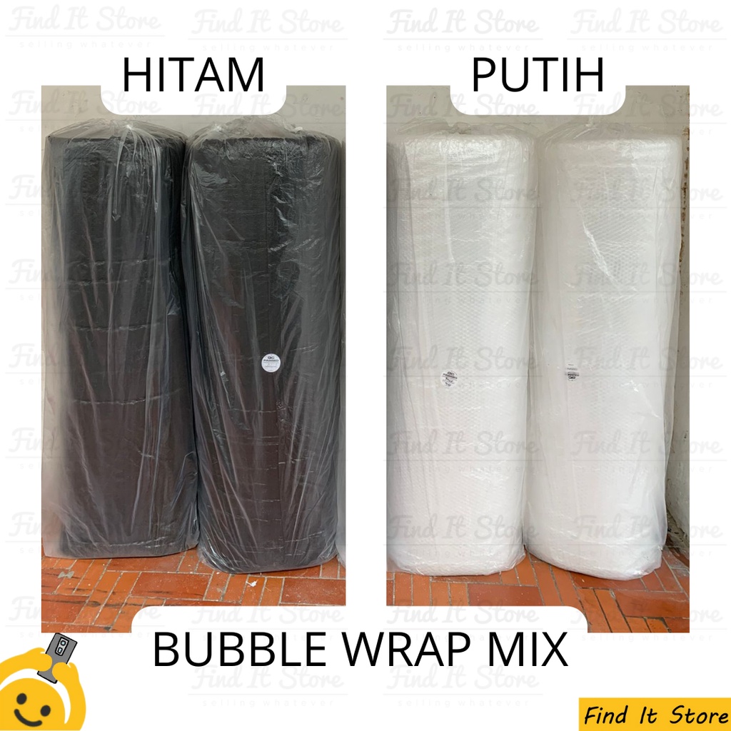 Plastik Bubble Wrap ROLL 50M x 1,25 M 50 x 125 Hitam Putih 2.4KG 3KG