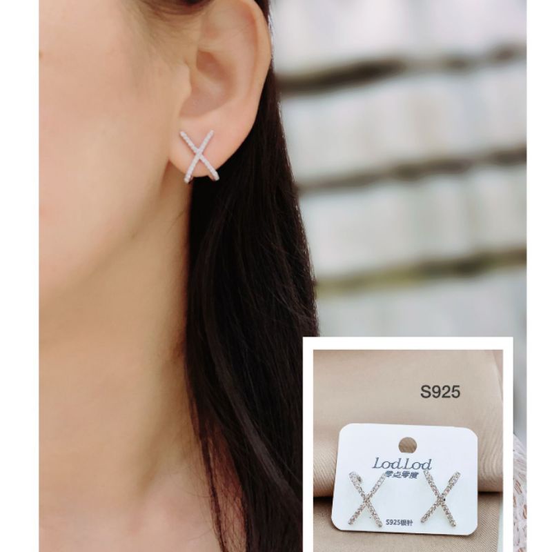 Anting Silver925 Perak 9 Mata Kilau Platgold anting silver Anti Karat anti alergi anting zircon premium 001