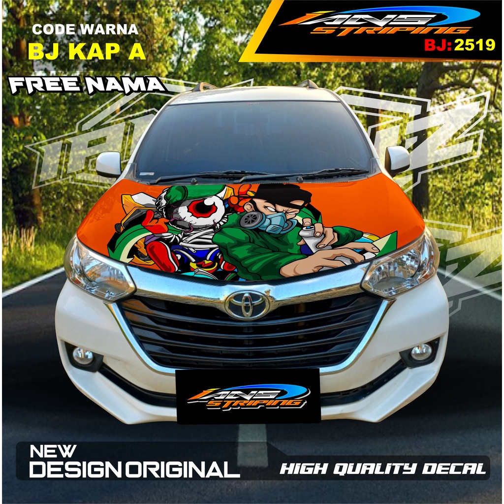 DECAL STICKER KAP CUP MOBIL BRIO, AGYA, JAZZ, AVANZA, INOVA / DECAL STIKER CUP KAP MOBIL / STIKER KAP MESIN