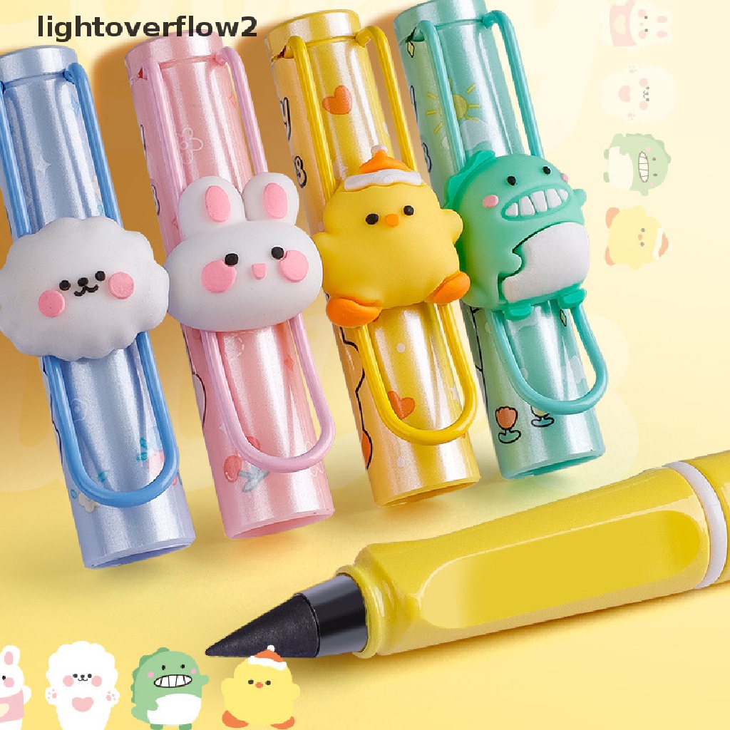 (lightoverflow2) 3pcs / set Pensil Ajaib Motif Hewan Lucu Tanpa Tinta Untuk Menulis / Sketsa / Hadiah Anak