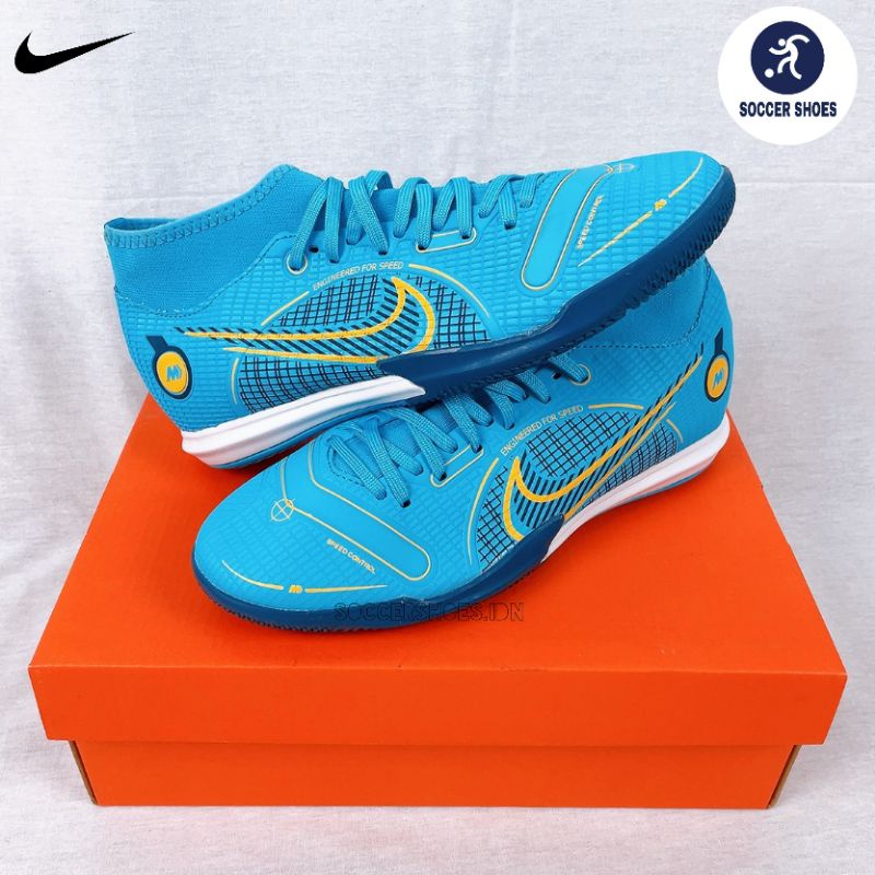 SEPATU FUTSAL NIKE MERCURIAL SUPERFLY 8 ACADEMY CHROLINE BLUE IC