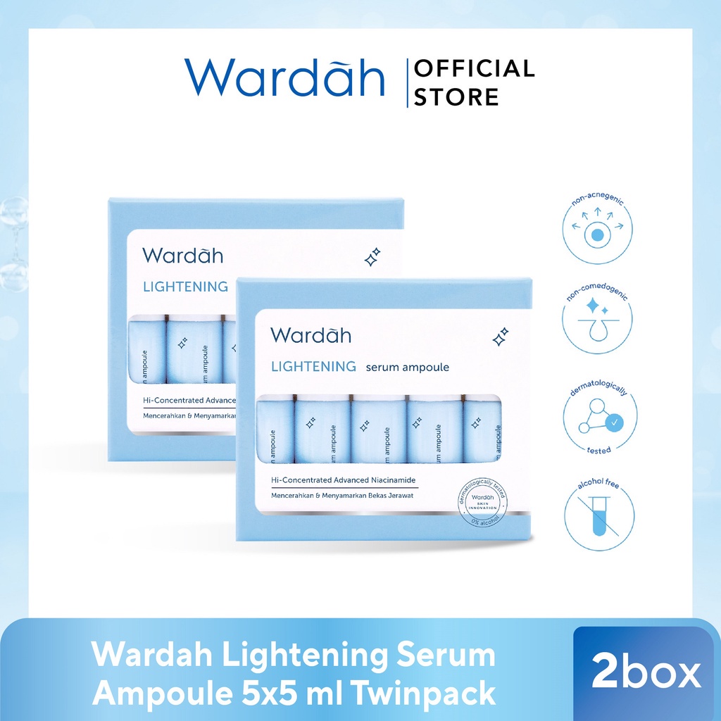 GIRLSNEED77 - Wardah Lightening Serum Ampoule 5x5 ml Twinpack - COD BAYAR DI TEMPAT