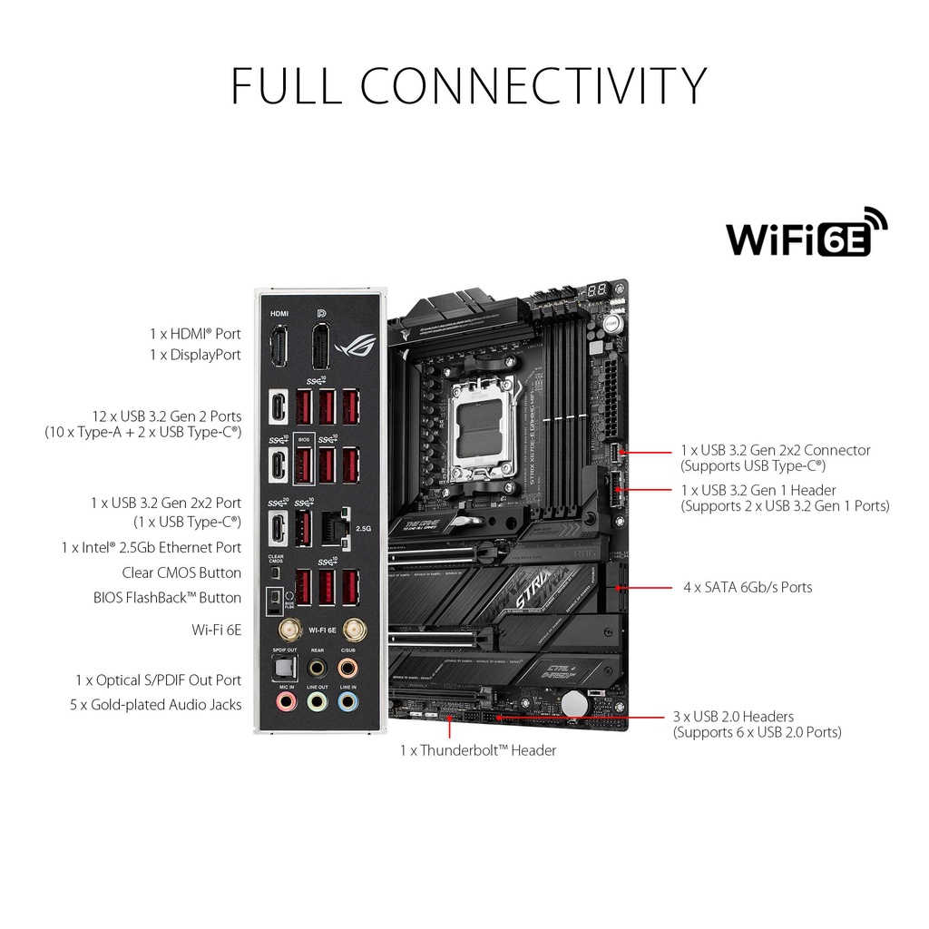 ASUS ROG STRIX X670E-E GAMING WIFI | Motherboard AMD X670 AM5 ATX DDR5