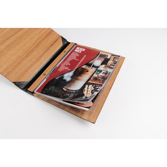 

Limited Ready Stock - Buku Menu Serat Kayu - Model Isi Plastik - Coklat Muda