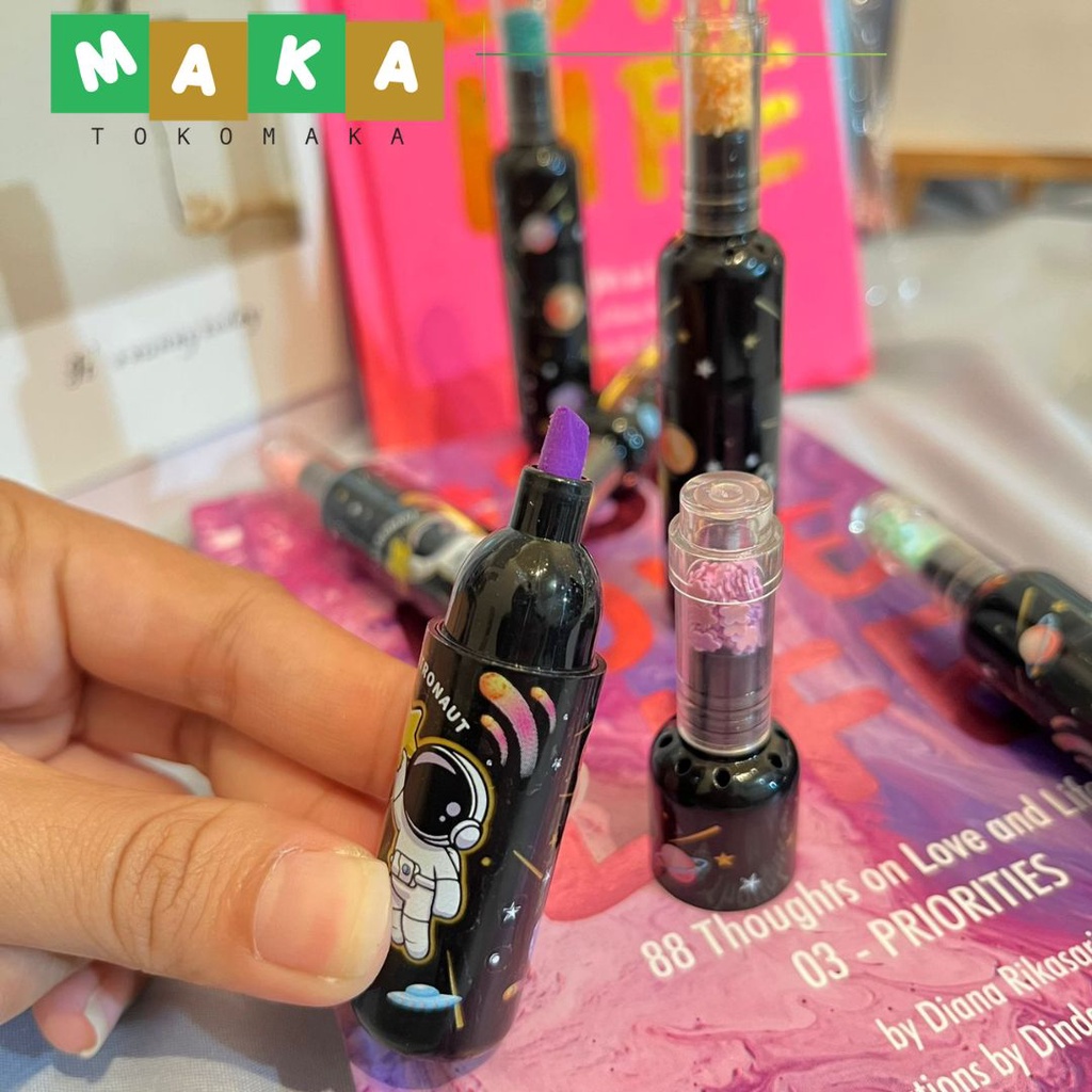 

stabilo botol astronot isi 6 highlighter warna warni penanda buku text marker text liner perlengkapan sekolah alat tulis kantor atk