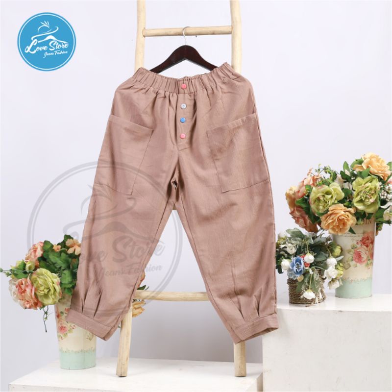 Mera Pants / Celana Korea Cotton Twill / Celana Kasual Wanita