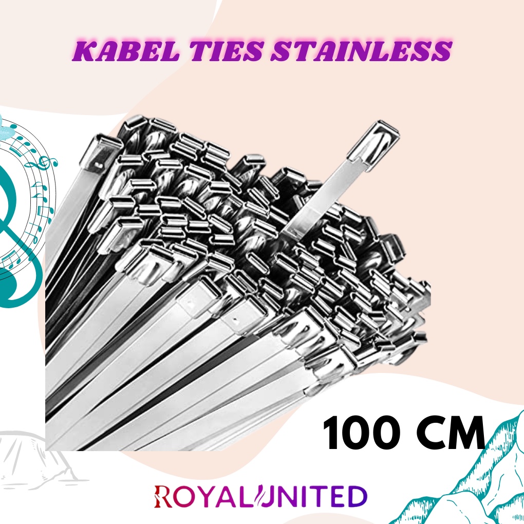 Kabel Ties Stainless Steel Cable Ties 100 cm - Kabel Tis Stainless 4.6x1000mm 100cm Baja High Quality