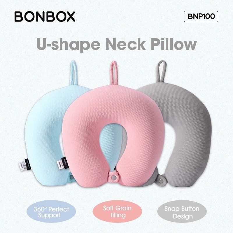 BONBOX BNP100 Bantal Leher Travel Anti Pegal Lembut Neck Pillow