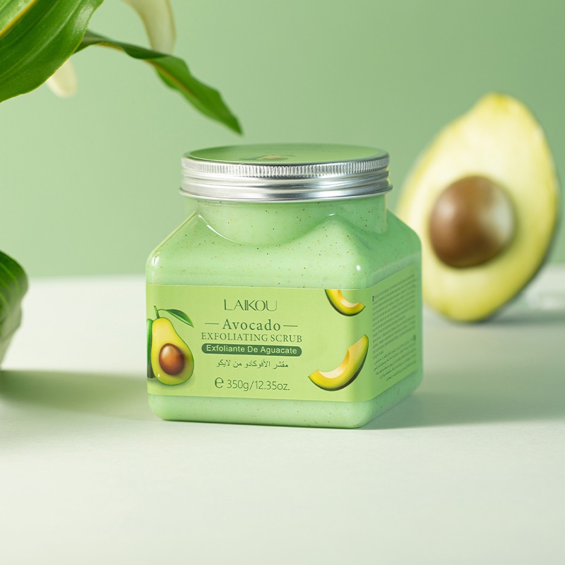 LAIKOU Avocado Exfoliating Body Scrub Membersihkan Kulit Mati Anti Penuaan 350g