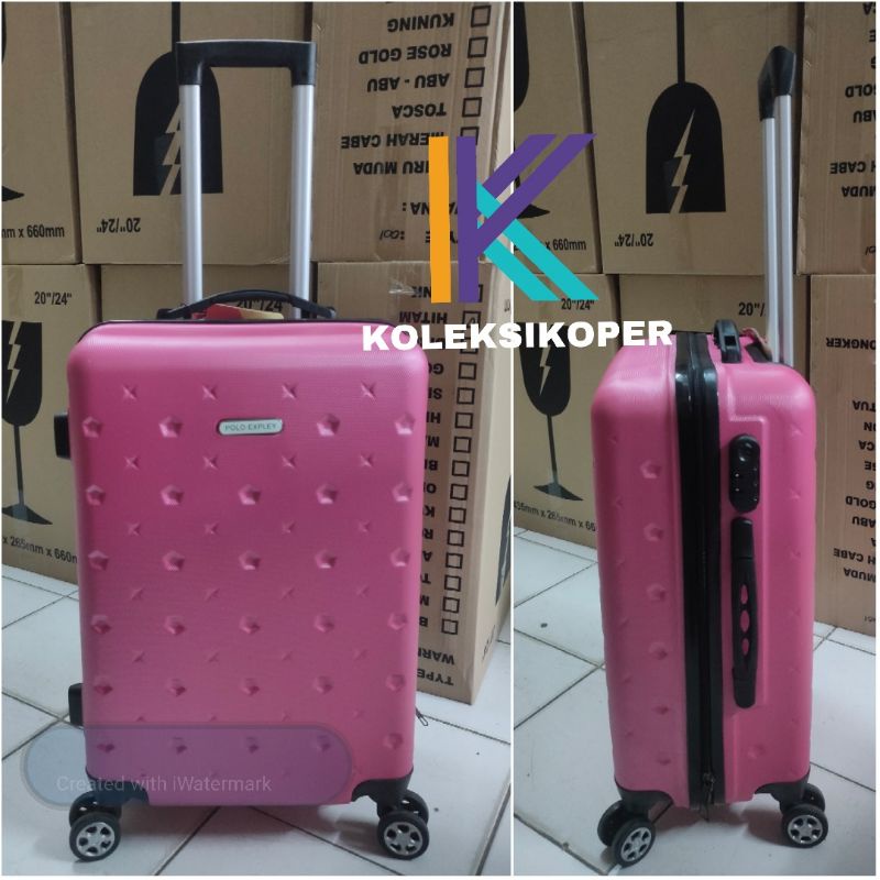 Koper Import Koper Polo Explay Fiber ABS Pink ukuran 22 inch