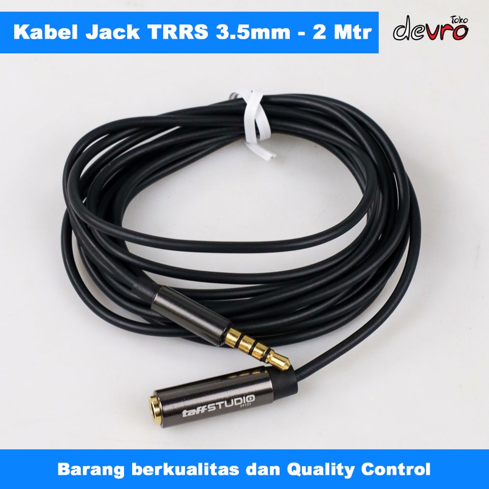 Kabel Aux TRRS Audio Extension 3.5mm Male to Female - Kabel TRRS - Kabel Jack - 2 Meter - AV121