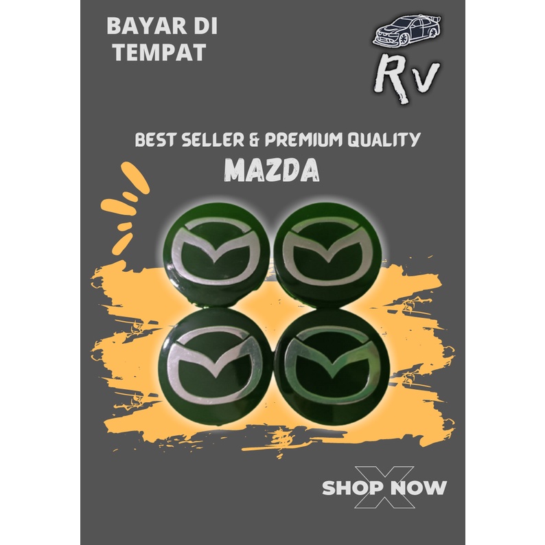New 1Pcs 57mm Dop roda tutup velg Mobil Mazda Ring 15 16 hitam