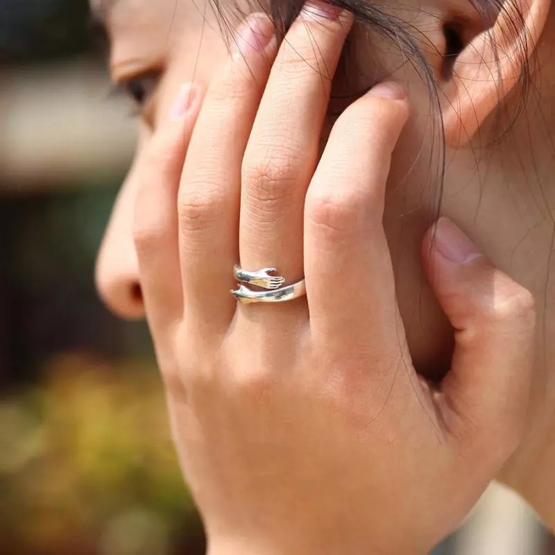 Cincin Jari Model Terbuka Warna Silver Untuk Pria Dan Wanita