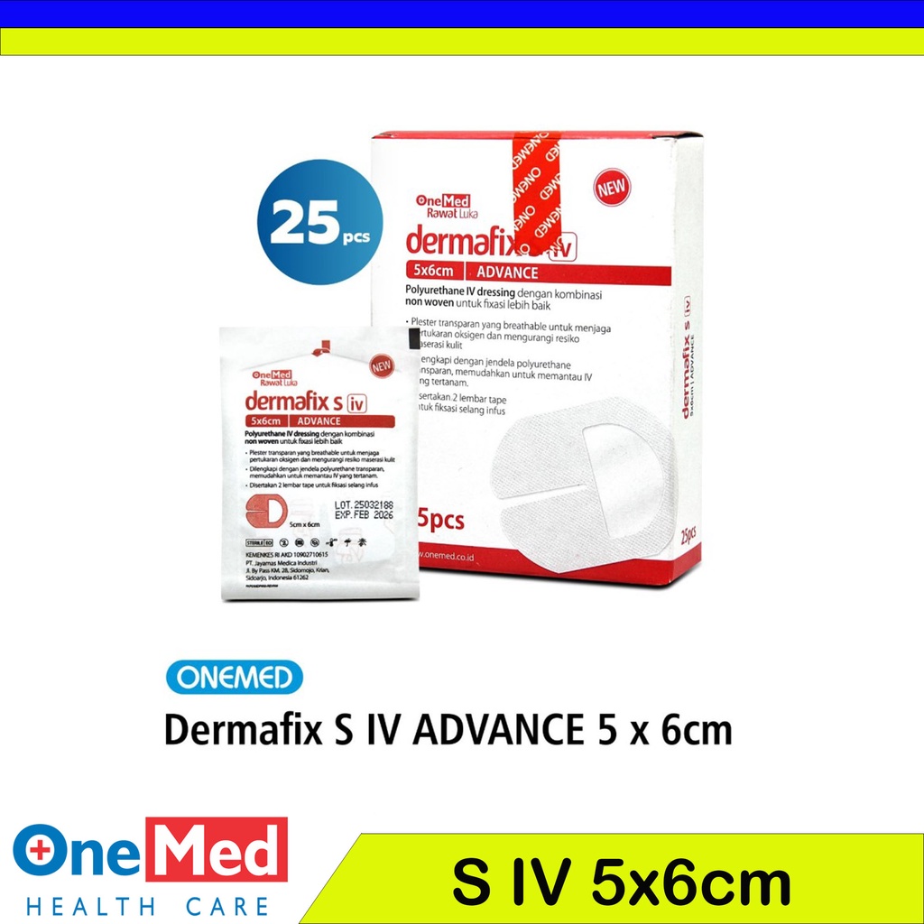 Dermafix S IV Dressing Advance 5 x 6 Cm OneMed box isi 25pcs
