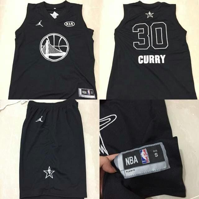 Basketball Jersey Basket Stelan All Star Curry 2018 Hitam