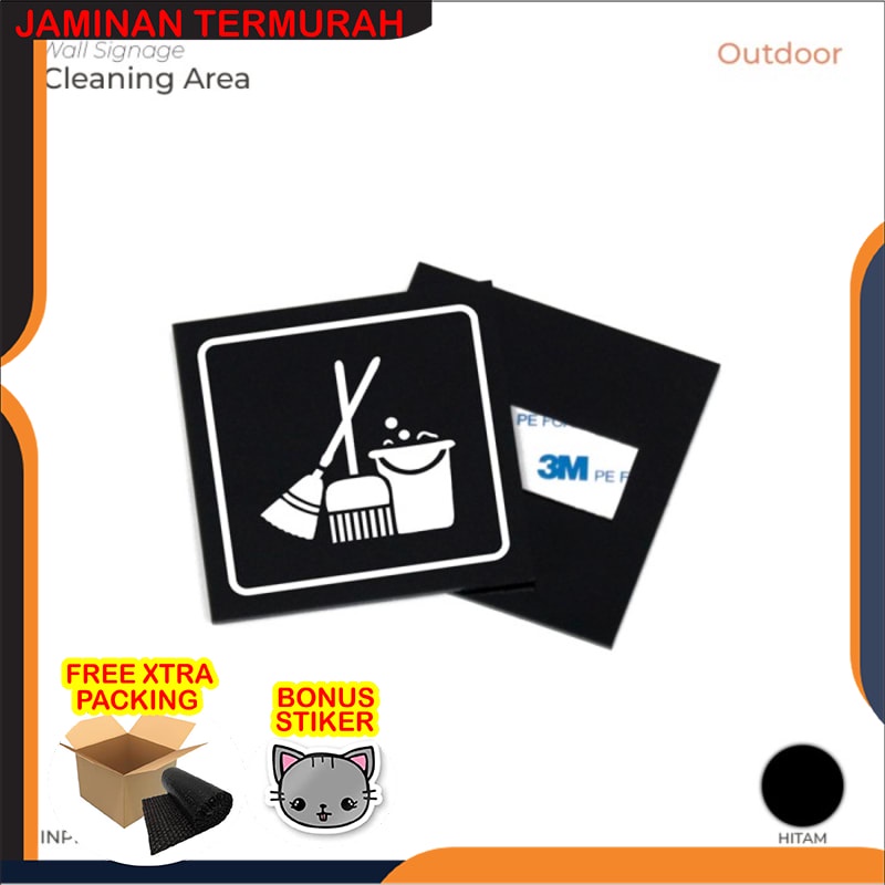 Promo janitor signage - logo ruang janitor - acrylic signage - janitor Elegan