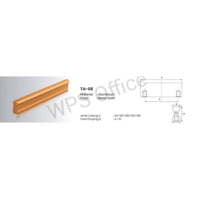 :::::::] Handle Aluminium Pegangan Laci Lemari Mebel Kitchen Set TA-08 Huben