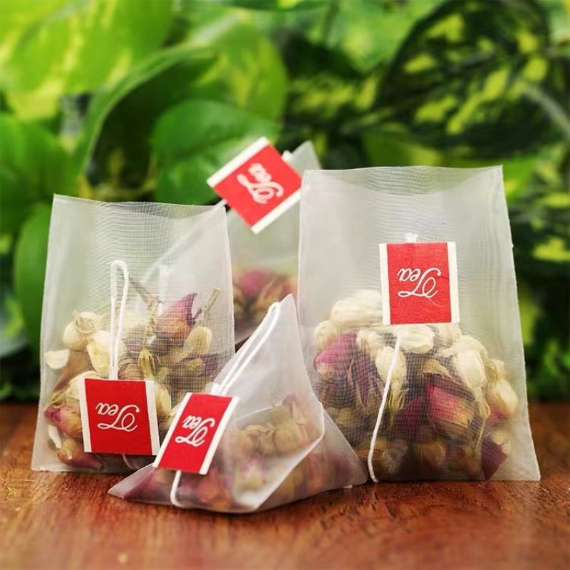 Cod~ (10pcs) Nylon Tea Bag Pyramid/ Kantong Teh Pyramid Kosong/ Saringan Teh / Kantong Teh Kosong Ny