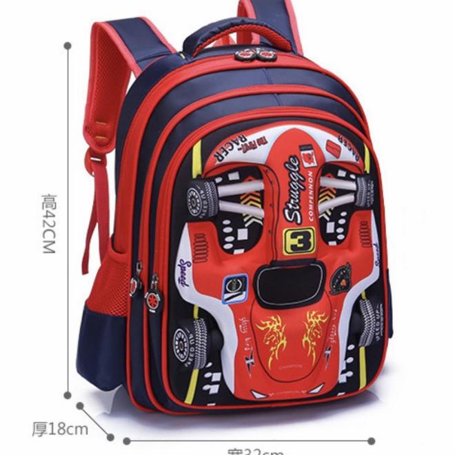 Tas Ransel Sekolah Anak Sd Import Gambar Mcqueen Cars Car Mobil Timbul