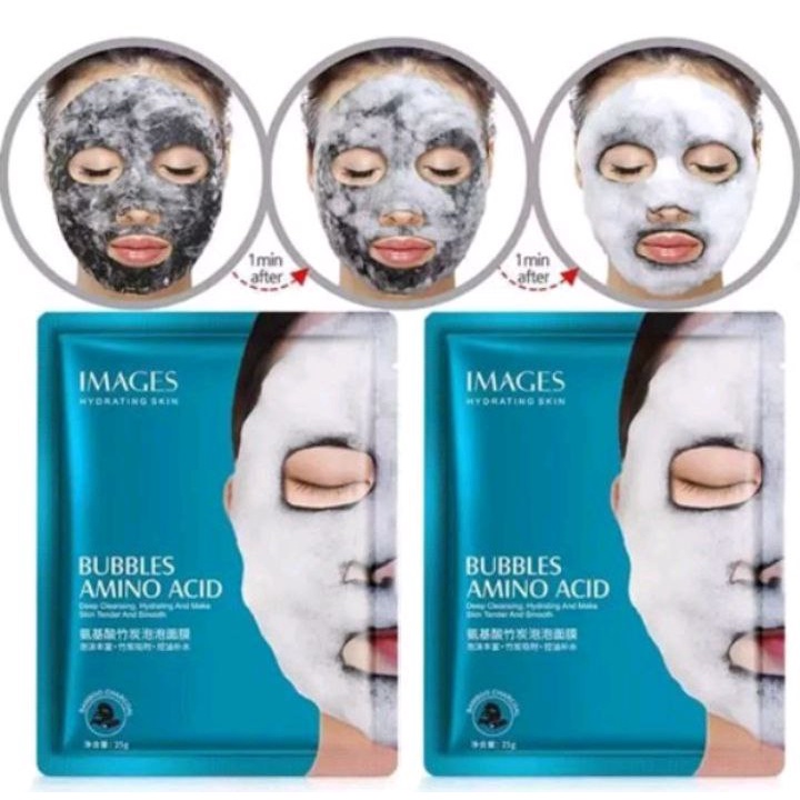 IMAGES BUBBLES FACIAL MASK Amino Acid masker wajah