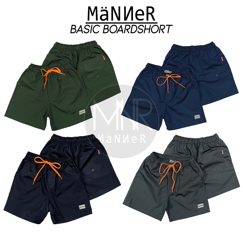 MANNER - Celana Pendek Boardshort Pria / Walkshort Boxer Polos Relax Pants Celana Polos Shortpants Celana Pantai Pria Wanita Parasut Tebal Adem