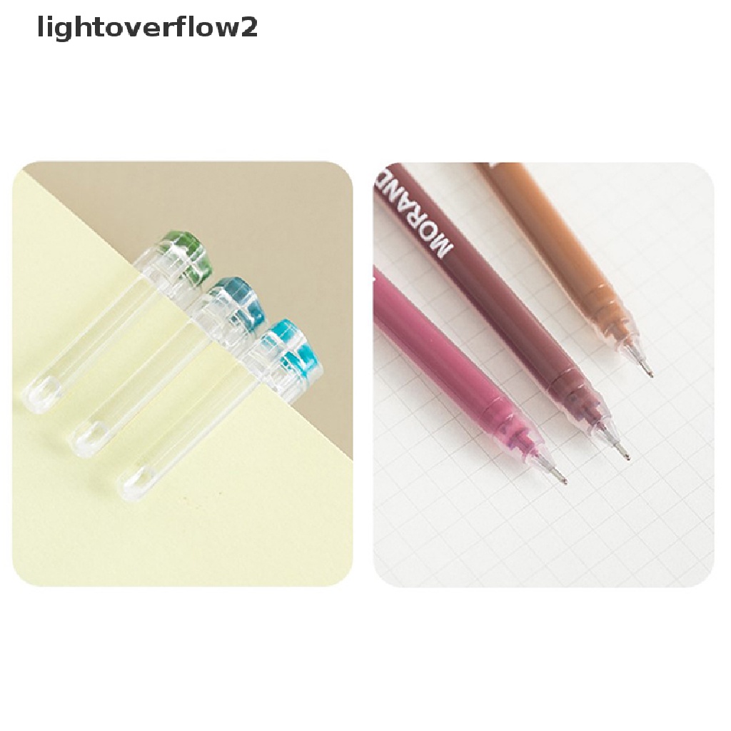 (lightoverflow2) 9pcs / Set Pen Gel Multi Warna 0.5mm Gaya Vintage