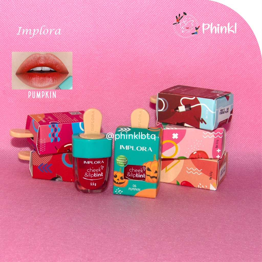 `ღ´ PHINKL `ღ´Implora  ɪ ᴍ ᴘ ʟ ᴏ ʀ ᴀ  lip tint ice cream &amp; jelly tint cheeck imut korea ombre