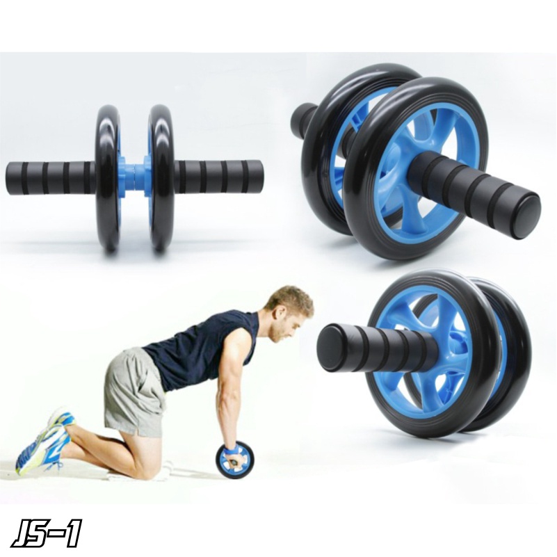 Alat Set Olahraga Otot Alat Fitness Perut Abs Roller Double Wheel Roller Alat Gym Skiping Alat Gym SJ-1