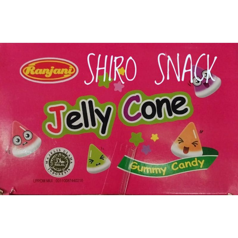 

Jelly cone gummy candy box kemasan sachet isi 30 pcs.