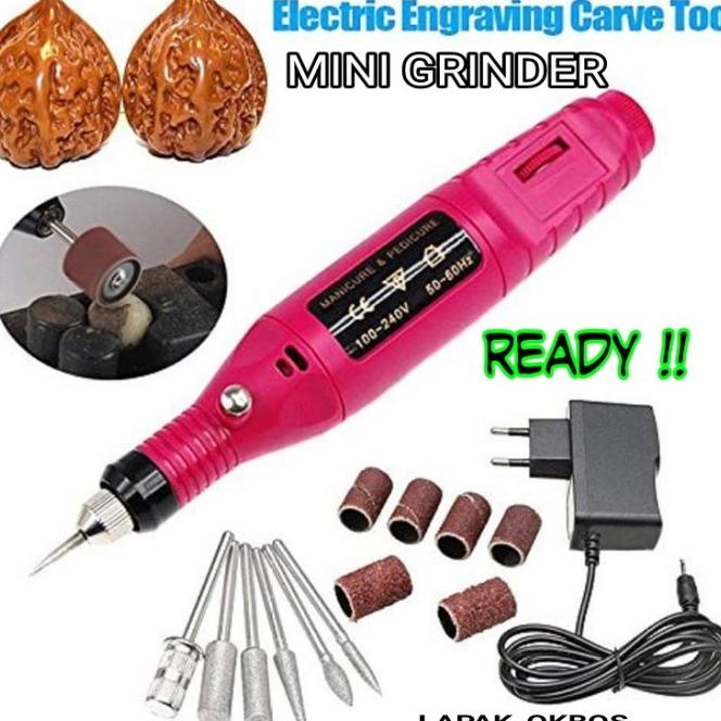 Mesin Mini Grinder Grafir Bor Mini Komplit Adaptor Mata Kikir Poles
