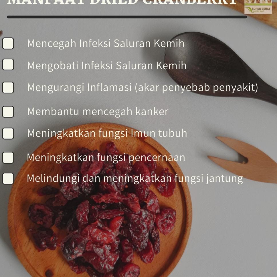 

Banyak dicari--Dried Cranberry 100gr Tanpa Gula Tokosupersehat