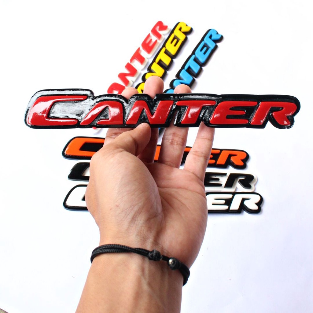 EMBLEM AKSESORIS MOBIL CANTER TULISAN TIMBUL 3 DIMESNI / VARIASI EMBLEM MOBIL KEKINIAN