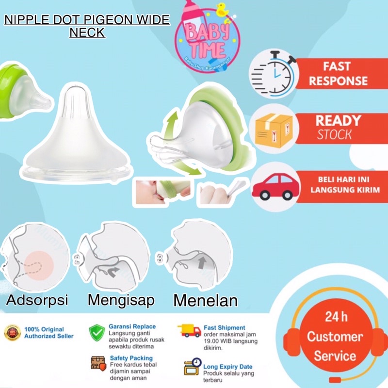 5cm Dot Nipple Wide Neck Peristaltic Leher lebar/ empeng bayi Cocok Untuk Pigeon