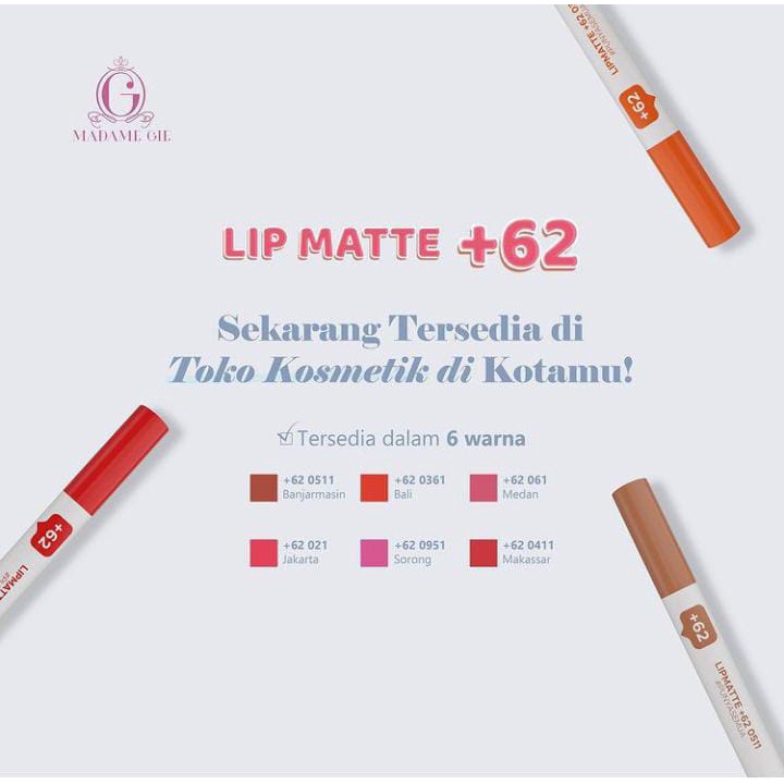 Madame Gie Lip Matte +62 - Make Up Lipstick | Lip Cream