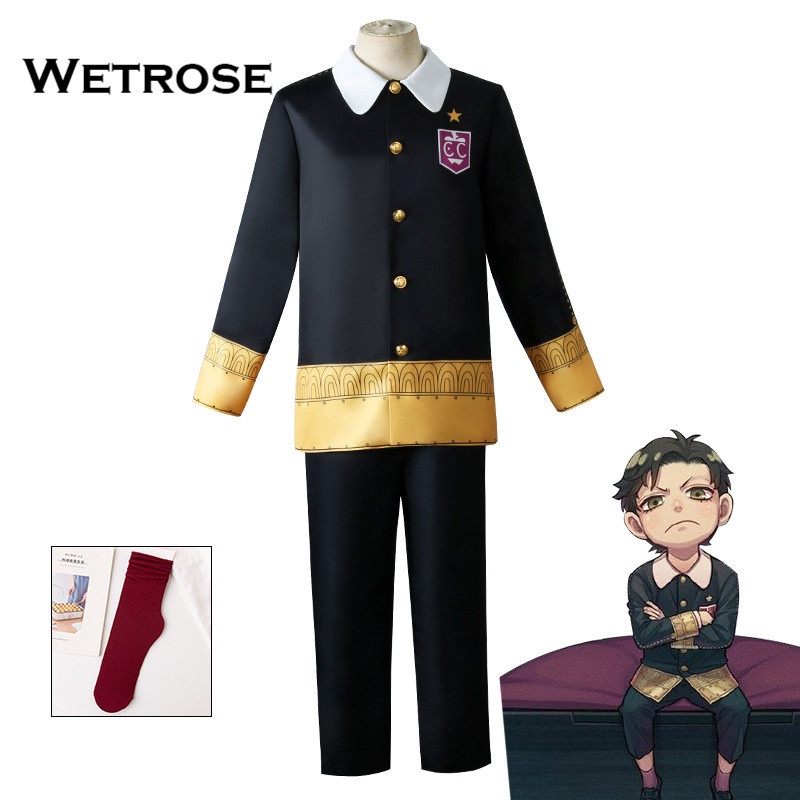 【Wetrose】Ready Stock Spy X Family Cosplay Suit Eden Academy Second Son Damian Desmond Anime Costume Anak Anak Kids Boy