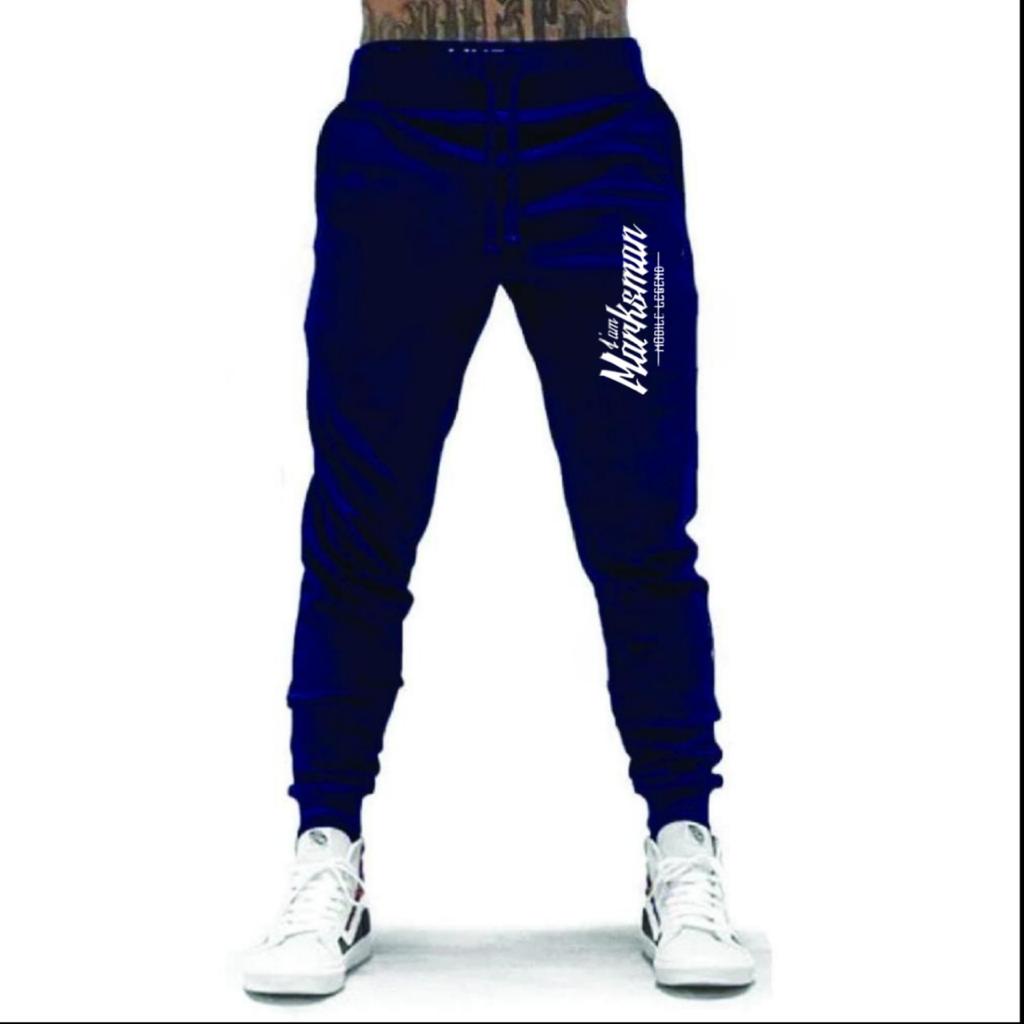 CELANA PANJANG JOGGER BAHAN FLEECE TEBAL I AM MARKSMAN / KUALITAS PREMIUM UNISEX / CELANA PANJANG PRINTING TERLARIS