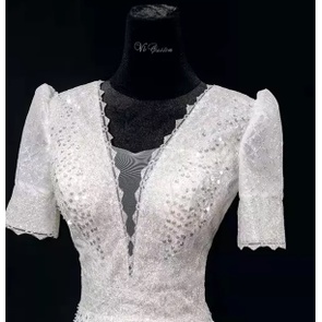 SHORT SLEEVES WEDDING GOWN MERMAID WEDDING DRESS