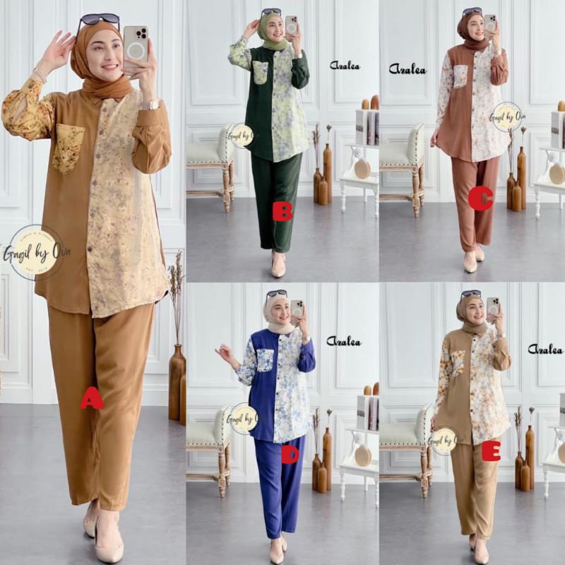 READY SETCEL PREMIUM AZALEA PREMIUM ORIGINAL GAGIL FASHION BY OVA BUSUI WUDHU FRIENDLY DESAIN