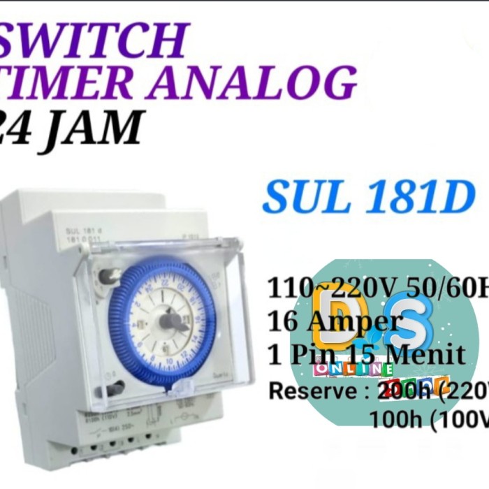 Timer Switch Analog Sul181D Timer Analog Timer Panel Otomatis 24 Jam