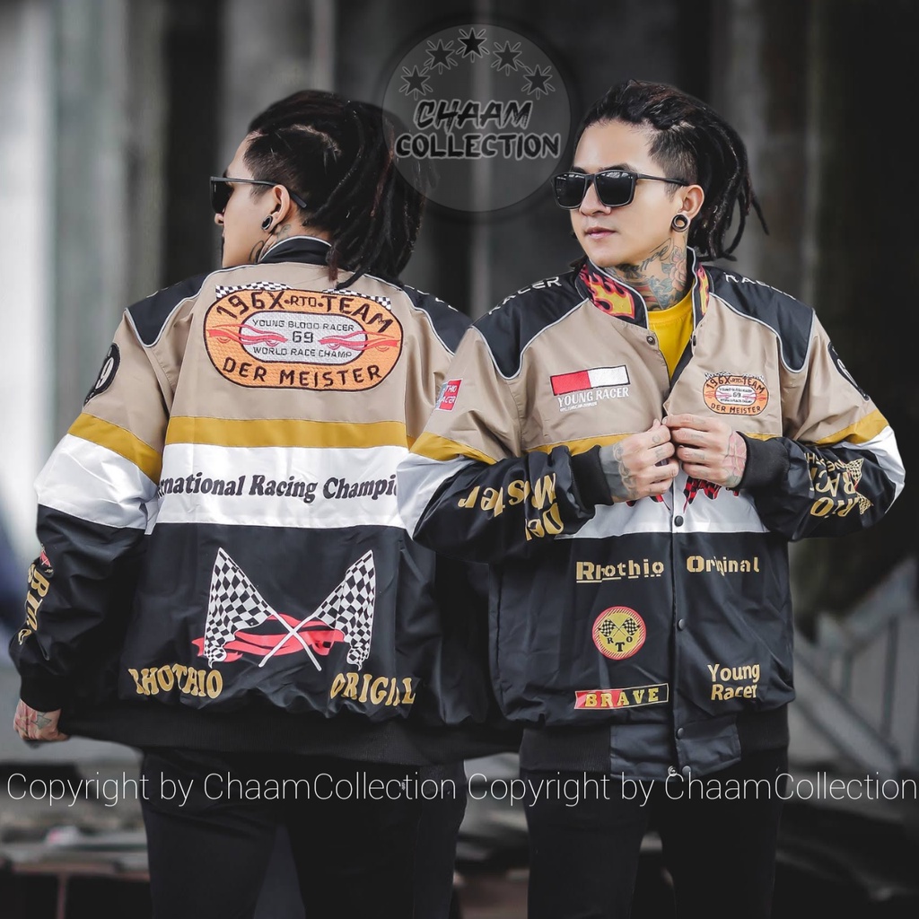 Jaket Nascar Kombinasi Bordir dan Sablon|Jaket Parasut Nascar