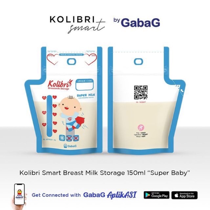 Gabag Kantong Asi 150 ml 30 pc Gabag Smart Kolibri Breastmilk storage