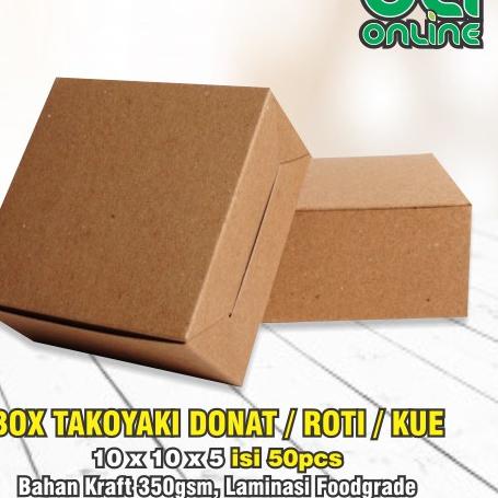 

Trend - Dus Takoyaki 10x10x5 isi 50 pcs / Box Donat / Kotak Dimsum / Dus Kue / Kardus Roti / Snack ン