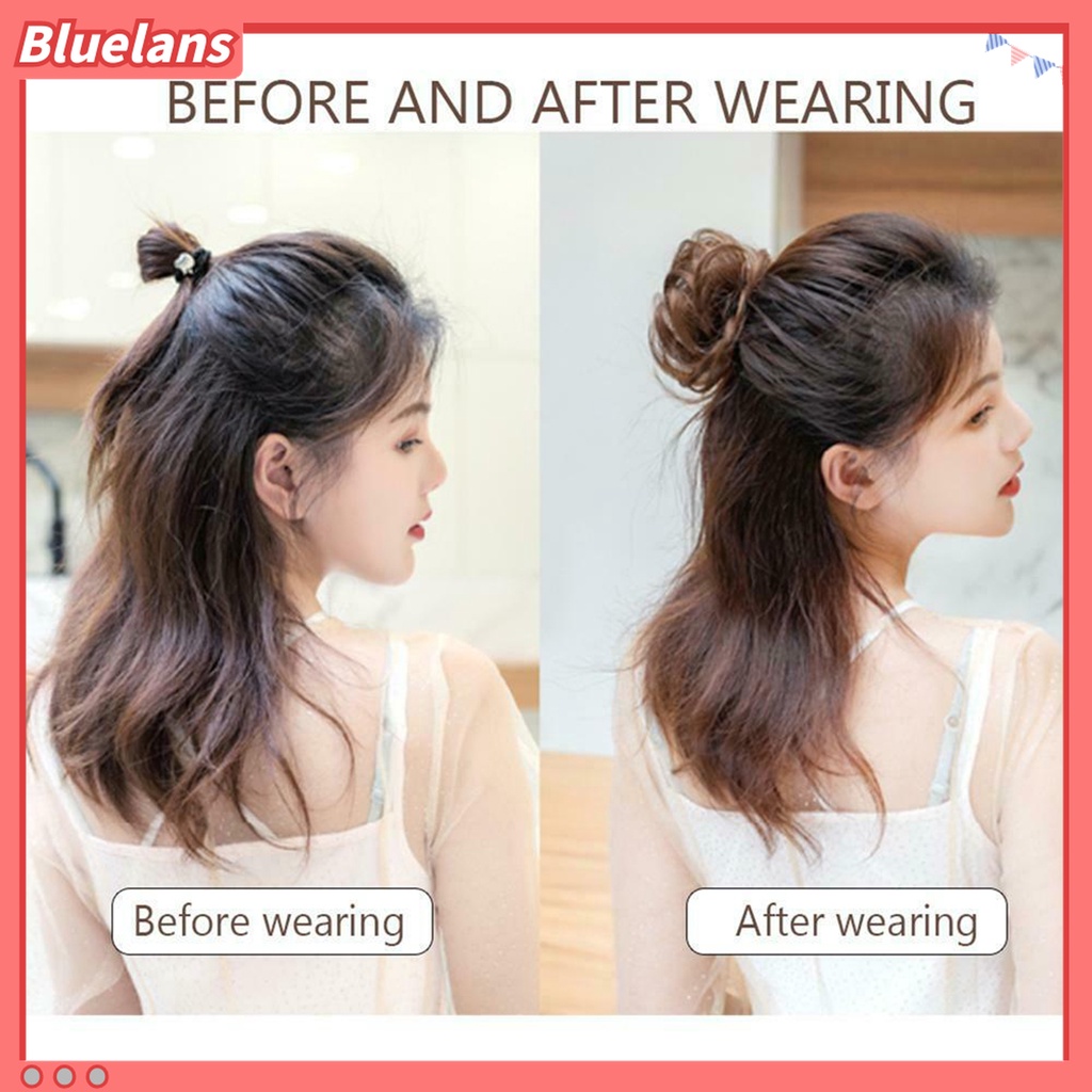 Bluelans Klip Cakar Rambut Extension Keriting Chignon Mini Untuk Aksesoris