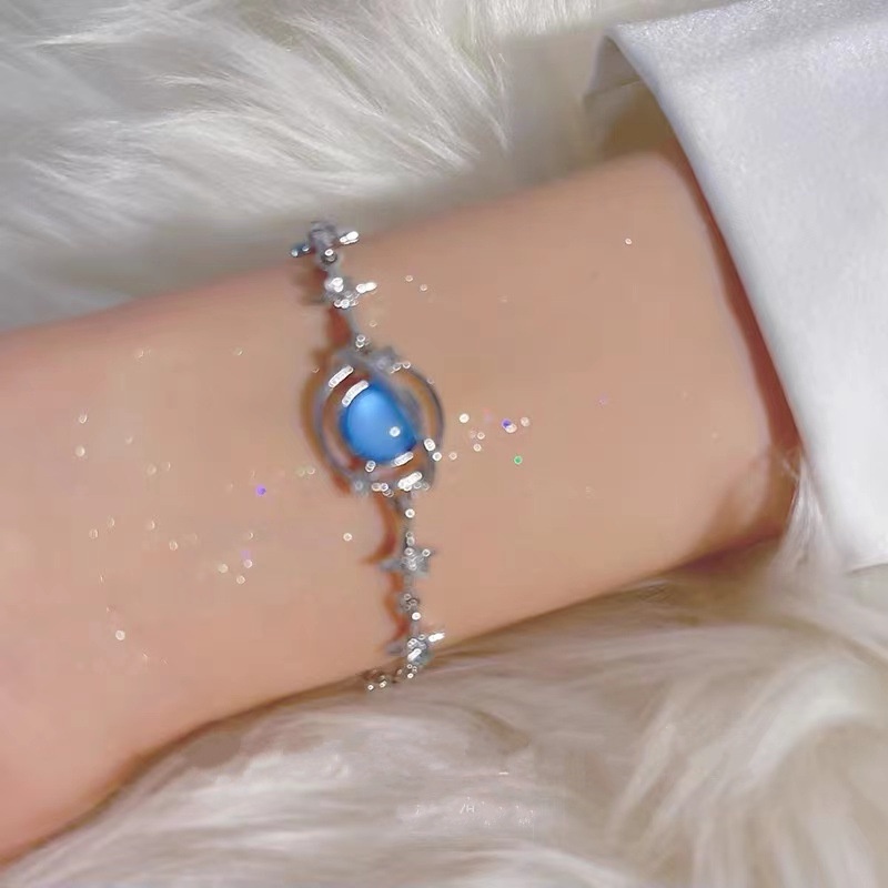 Gelang Kristal Opal Biru Bentuk Bintang Untuk Wanita