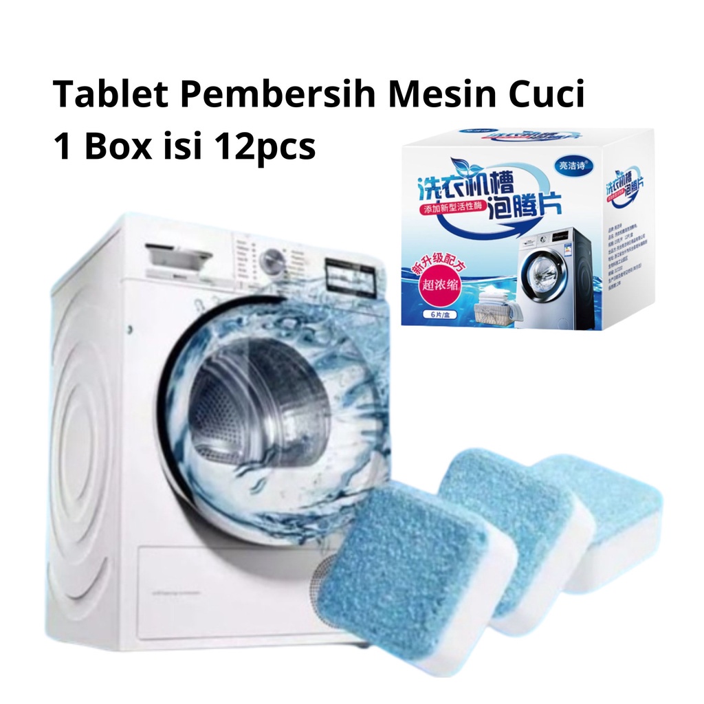 Tablet Pembersih Mesin Cuci isi 12pcs - Deep Cleaning Washing Machine Cleaner Tablet Ready Stok Termurah