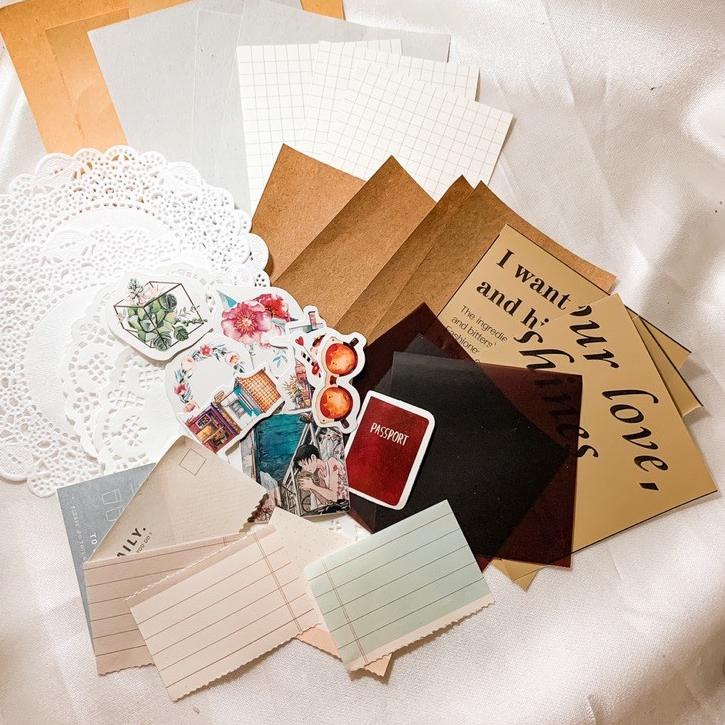 

[PROMO 9GP92] Journal Kit Journaling Vintage Aesthetic Jurnal 40pcs Stok Banyak