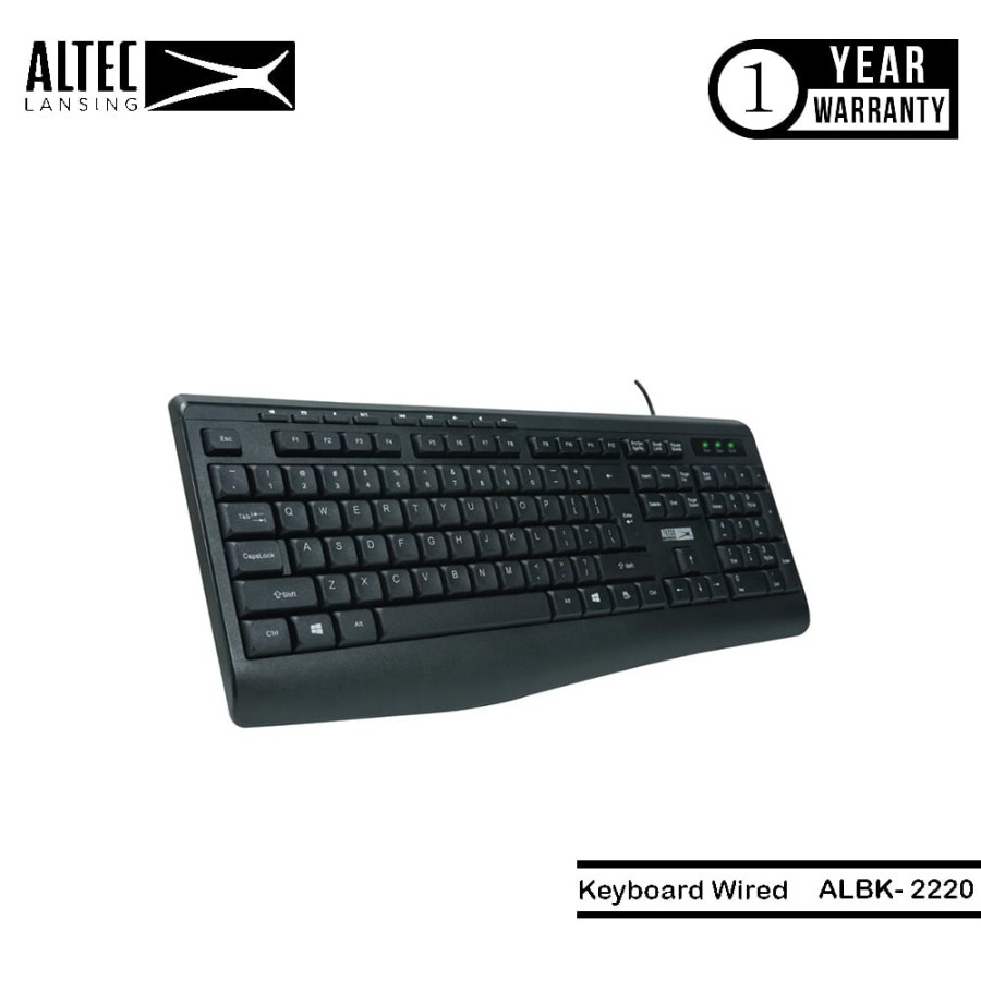Keyboard altec lansing usb wired membrane 104 keys full size multimedia for office gaming pc laptop cpu albk6220 albk-6220