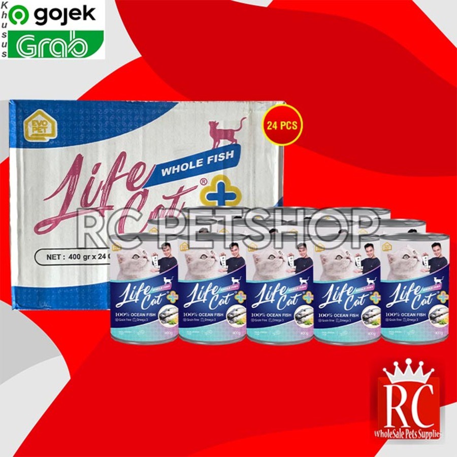 GOSEND Makanan Kucing Life cat Plus Wet Food Kaleng Dus 24Pcs 400gr