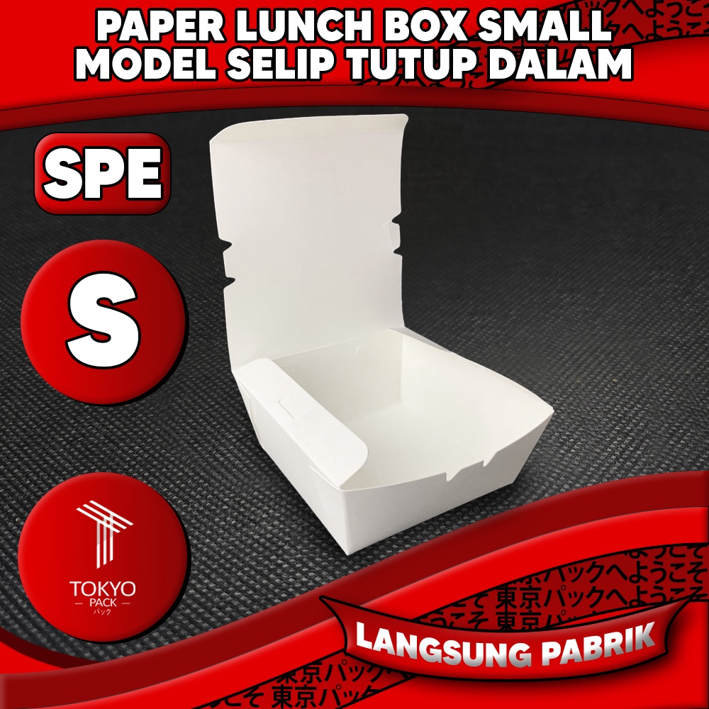 Paper Lunch Box Size S Food Grade Kemasan Makanan Kotak Putih