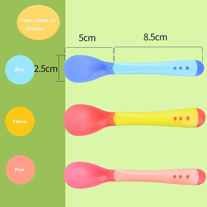 SENDOK MAKAN BAYI SILICON / SENDOK MAKAN BAYI SENSOR SUHU PANAS / SENDOK MPASI SENSOR SUHU BPA FREE